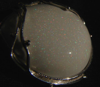 Selbst synthetisierter, geschliffener Opal in Silberfassung - Nov. 2007